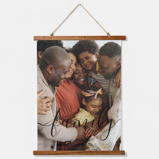 Persoonlijke foto en tekstfoto hangend wandkleed (Voorkant)