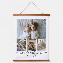 Persoonlijke foto- en tekstfotocollage hangend wandkleed