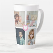 Persoonlijke foto- en tekstfotocollage latte mok (Rechterhoek)