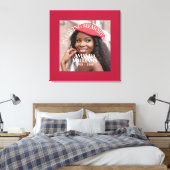 Persoonlijke foto- en tekstherdenking rood canvas afdruk (Insitu (Slaapkamer))