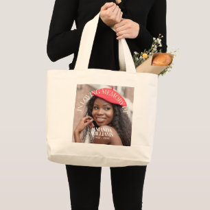 Persoonlijke foto- en tekstherdenkings katoen grote tote bag