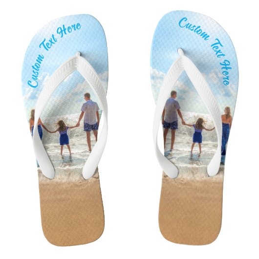 Persoonlijke Foto Flip Flops Aangepaste Tekst (Voetbed)