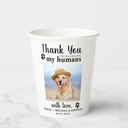 Persoonlijke foto Foto Dank je weduwschap Papieren Bekers (Voorkant)