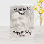 Persoonlijke foto Happy Birthday Kaart (Gele Bloem)