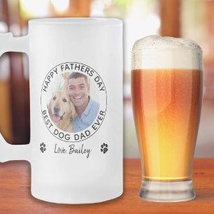 Persoonlijke foto Happy Vaderdag Dog Matglas Bierpul