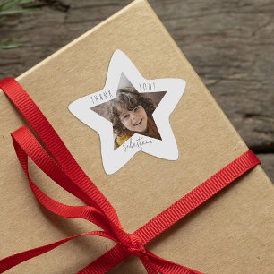 Persoonlijke foto Hartelijk dank Ster Sticker