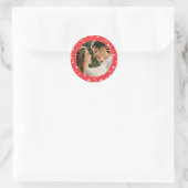 Persoonlijke foto Hartjes patroon Ronde Sticker (Tas)