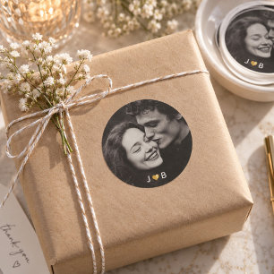 Persoonlijke foto-huwelijk met op maat gemaakte in ronde sticker
