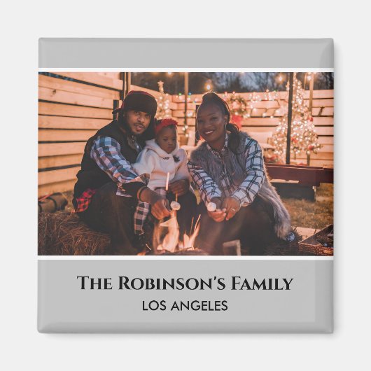 Persoonlijke foto in grijs Lijst met teksten Magneet (Voorkant)