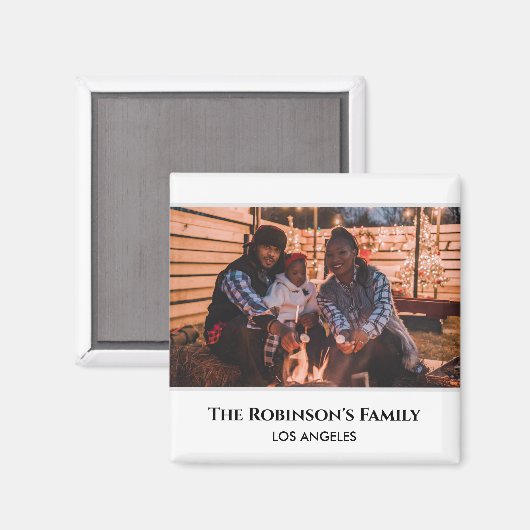 Persoonlijke foto in wit Lijst met teksten Magneet (Voorkant / Achterkant)