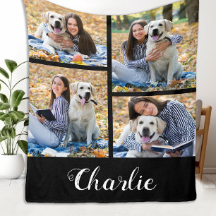 Persoonlijke foto-inkolvelflenbak van Pet Dog Fleece Deken