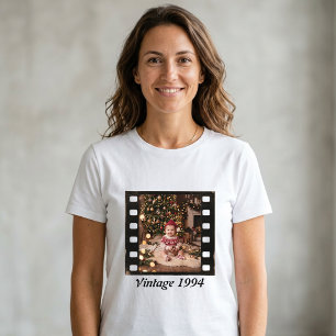 Persoonlijke Foto Jaar Nostalgische Vintage Verjaa T-shirt