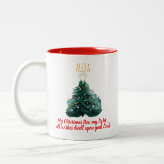 Persoonlijke foto Kerstboomornament Tweekleurige Koffiemok