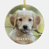 Persoonlijke foto kerstmis keramisch ornament (Voorkant)