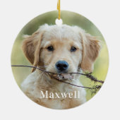 Persoonlijke foto kerstmis keramisch ornament (Achterkant)