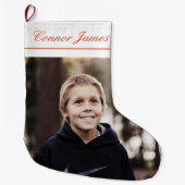 Persoonlijke foto-kerststouwing grote kerstsok (Voorkant)