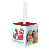 Persoonlijke foto kubus ornament (Voorkant hoekig)