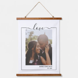 Persoonlijke foto-liefdesTypografie Hangend Wandkleed