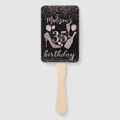 Persoonlijke foto Luxury 35th Birthday Handwaaier (Voorkant)