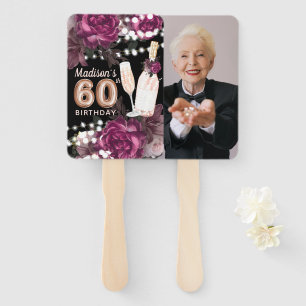 Persoonlijke foto Luxury 60th Birthday Hand Fan Handwaaier