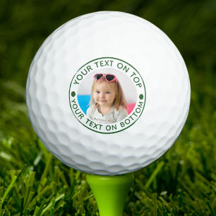 Persoonlijke foto met aangepaste tekst en kleur golfballen