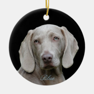 Persoonlijke foto met Blue Eyed Weimaraner Keramisch Ornament