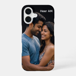 Persoonlijke Foto & Naam Hoesje voor Koppels iPhone 16 Hoesje