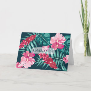 Persoonlijke foto-omloop exotische bloemen kaart