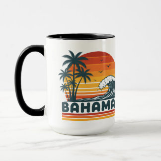 Persoonlijke foto retro Bahama's tropisch strand Mok