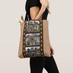 Persoonlijke foto Retro Film Strip Tan Tas