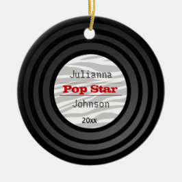 Persoonlijke foto Retro Vinyl Album Keepomwille Keramisch Ornament