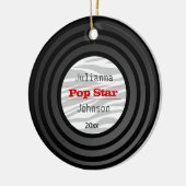 Persoonlijke foto Retro Vinyl Album Keepomwille Keramisch Ornament (Links)