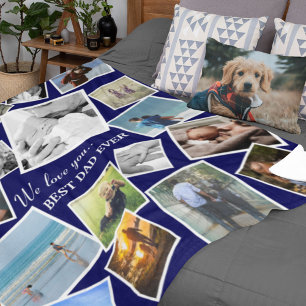 Persoonlijke foto van 17 pa Collage   VADERDAG Fleece Deken