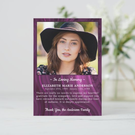 Persoonlijke foto van begrafenis Memorial Bedankkaart (Staand voorkant)