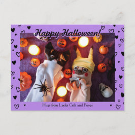 Persoonlijke foto van Cute Halloween Black Briefkaart
