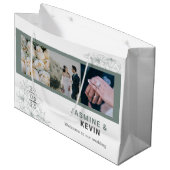 Persoonlijke foto van het witte esthetische huweli groot cadeauzakje (Voorkant Gekanteld)