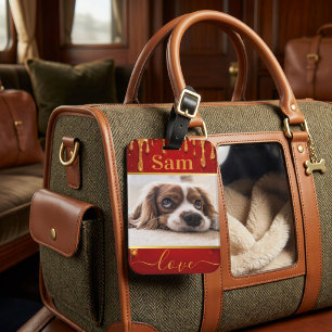 Persoonlijke foto van huisdier aandenken voor hond bagagelabel
