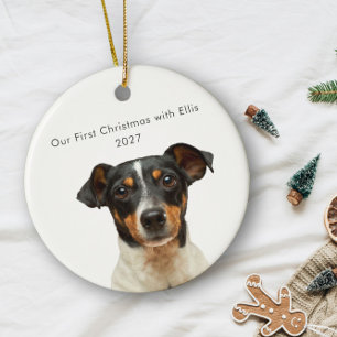 Persoonlijke foto van huisdier hond naam eerste ke keramisch ornament