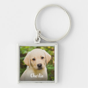 Persoonlijke foto van huisdier met naam voor honde sleutelhanger