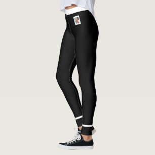 Persoonlijke foto van kat huisdier zwart en wit ge leggings
