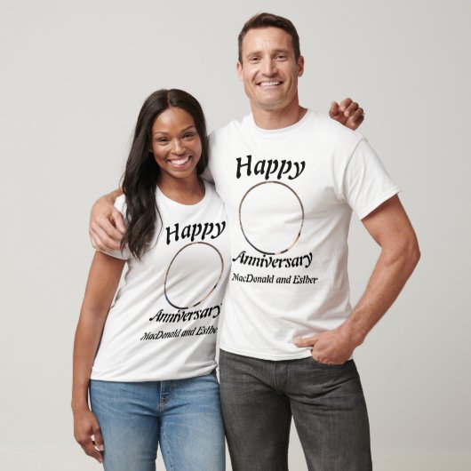 Persoonlijke foto van Modern Happy Jubileum T-shirt (Unisex)