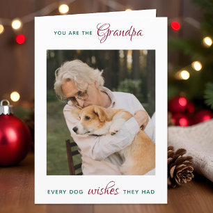 Persoonlijke foto van Pet Dog Grandpa Merry Kerstm Feestdagen Kaart