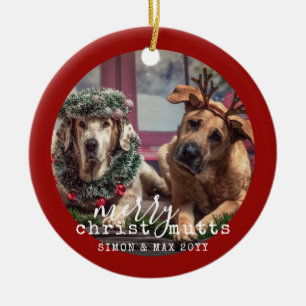 Persoonlijke foto van Pet Dogs Funny Kerstmis Keramisch Ornament