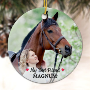 Persoonlijke foto van Pet Horse Lover Mijn beste v Keramisch Ornament