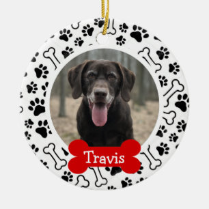 Persoonlijke foto van puppy hond keramisch ornament