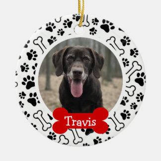 Persoonlijke foto van puppy hond keramisch ornament