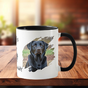 Persoonlijke foto van zwarte labrador papa mok