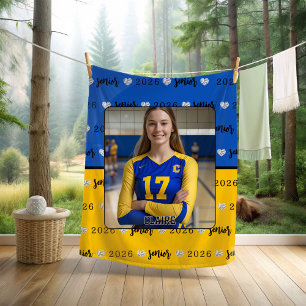 Persoonlijke foto volleybal senior afstuderen fleece deken