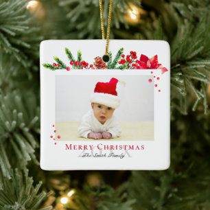 Persoonlijke foto voor liefdevol kerstLijst Keramisch Ornament