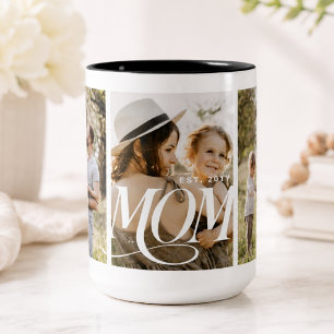 Persoonlijke foto voor mama tweekleurige koffiemok